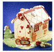 Christmas Cartoon Gingerbread House Silicone Mould1