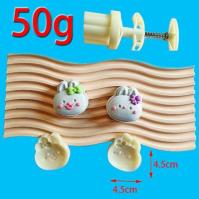 50g Rounded Rabbit Head Mooncake Mould Cookie Press 2pcs1
